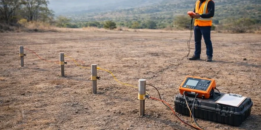 Elektrische Widerstandsmessung / VES (Vertikale Elektrische Sondierung) in Minden – Geoelektrik mit DIN 18134